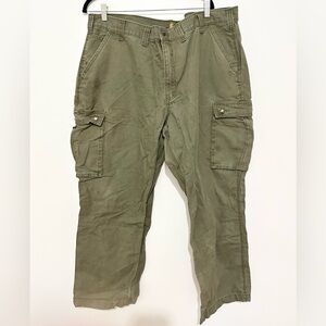 Carhartt Men's Green Cotton Rugged Relaxed Fit Cargo Work Pants Size 44x30